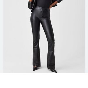 SPANX Black Flare Leather Pants 1X